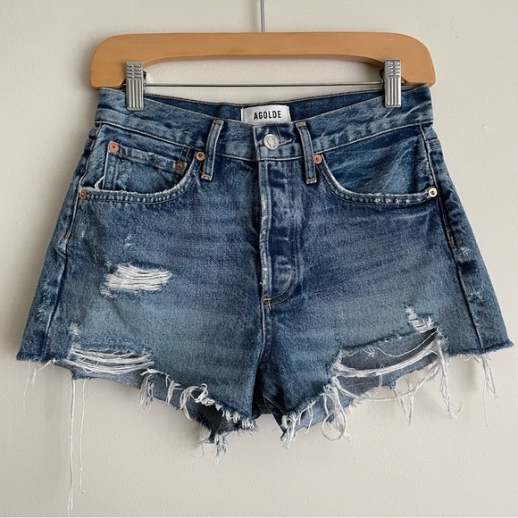 AGOLDE Parker CutOff Denim Short in Clutch - Picture 5 of 13